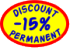 Discount 15% permanent