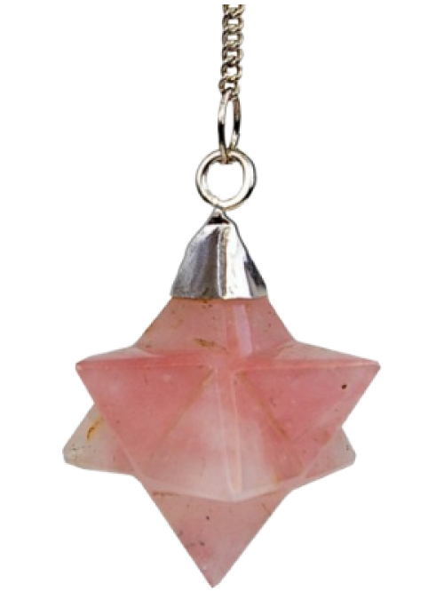 Pendule Merkaba en Quartz Rose