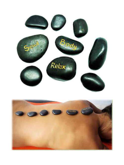 9 pierres chaudes de massage - galets de basalte - illustration 2