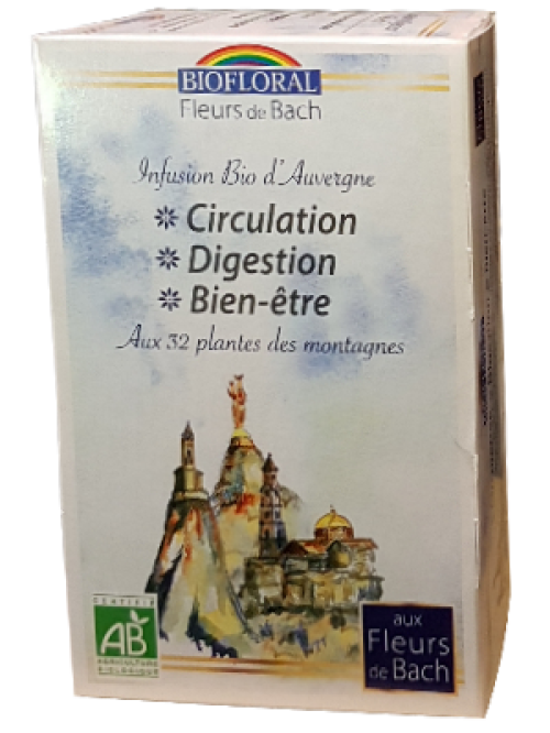 Infusion Bio aux Fleurs de Bach - Circulation, Digestion, Bien-être