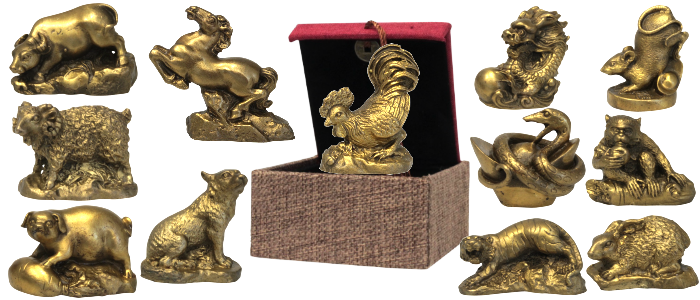 Bandeau Feng-Shui - Les Animaux du Zodiac chinois (bronze)