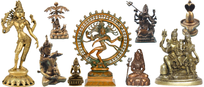 Bandeau-Hindouhisme-01 Bandeau statues Shiva en bronze ou laiton