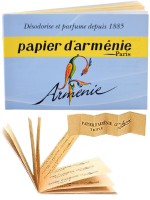 Papier d'Arménie - Carnet de 12 feuilles de 3 lamelles