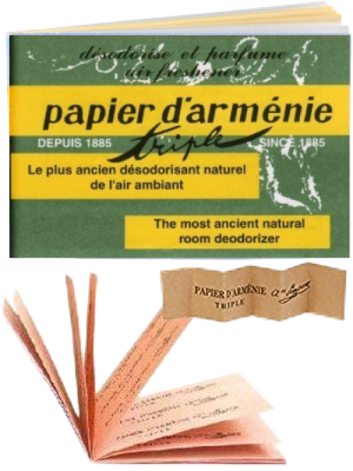 Papier d'Arménie - Carnet de 12 feuilles de 3 lamelles