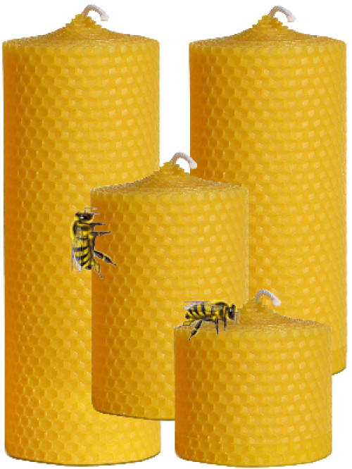 Bougie naturelle à la cire d'abeille - diamètre 5.5cm