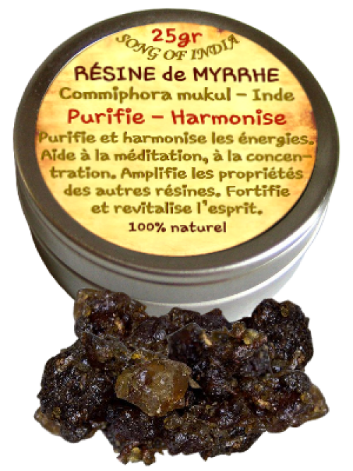 Résine de Myrrhe Mukul/Gugul - Boîte de 25 gr