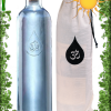 Carafe OM WATER Gratitude en verre bleu
