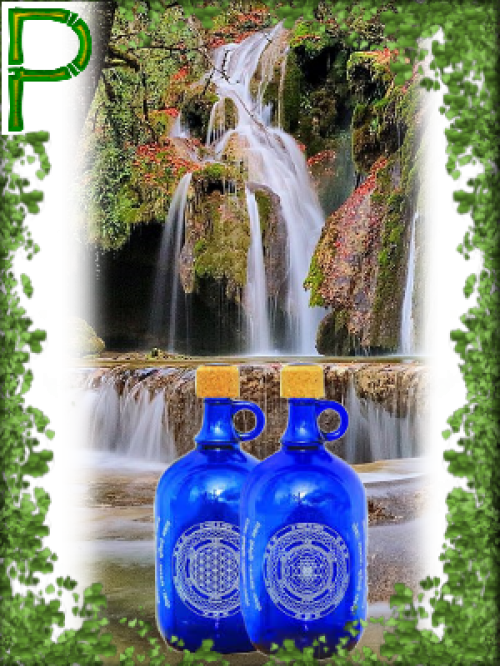 DEVI WATER bouteille d'eau bleu cobalt - Shri Yantra – Image 3