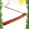 Porte encens en bois gravé "OM Manah Shivaya"